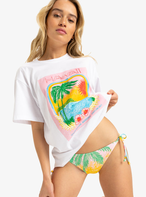 Roxy Women's Atlas Short Sleeves T-Shirt Bright White Hawaii ERJZT05899-WBB5