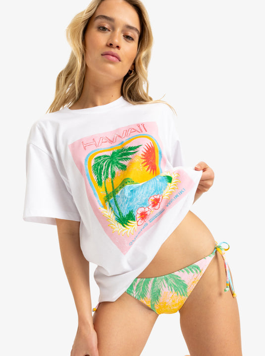 Roxy Women's Atlas Short Sleeves T-Shirt Bright White Hawaii ERJZT05899-WBB5