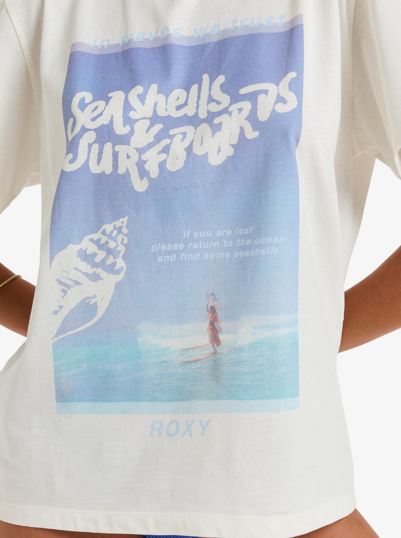 Load image into Gallery viewer, Roxy Women&#39;s Hangloose The Sky Short Sleeve T-Shirt Egret ERJZT05903-WBS0
