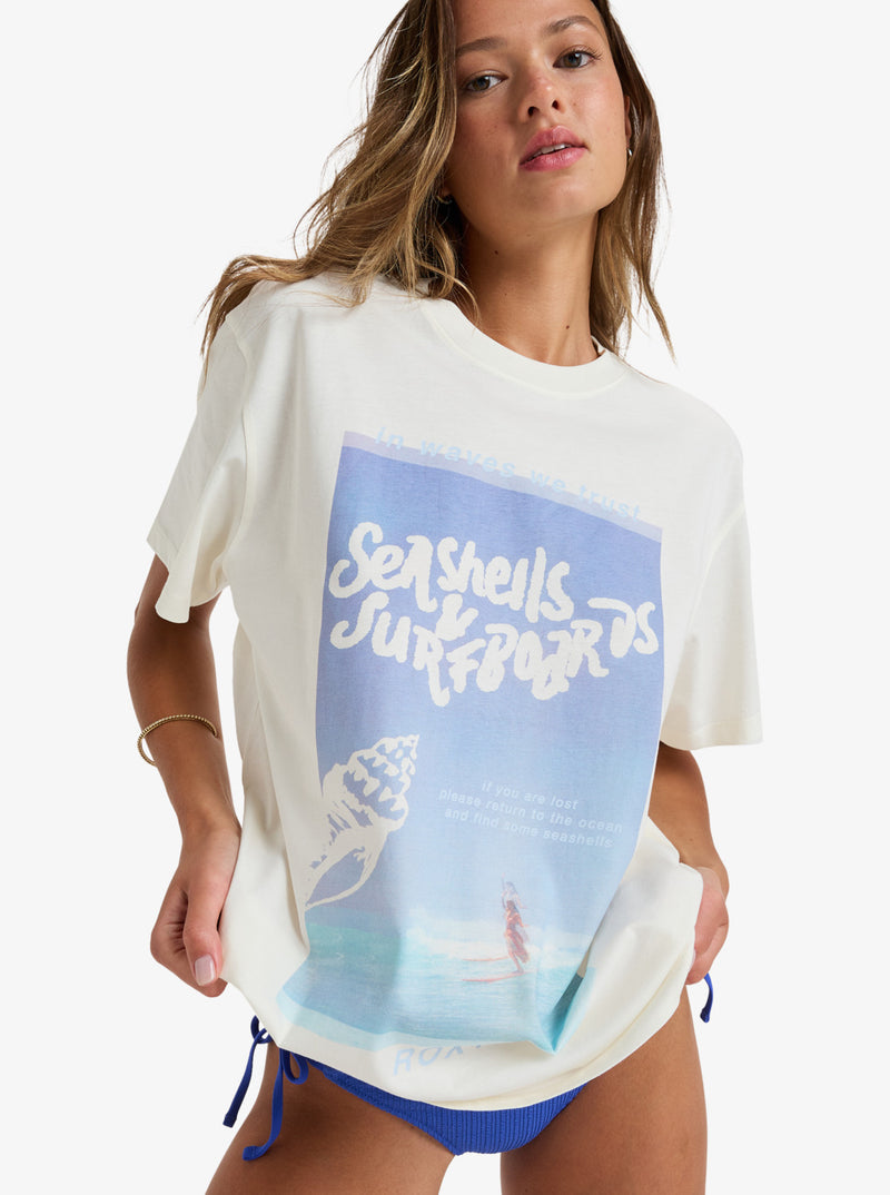 Load image into Gallery viewer, Roxy Women&#39;s Hangloose The Sky Short Sleeve T-Shirt Egret ERJZT05903-WBS0
