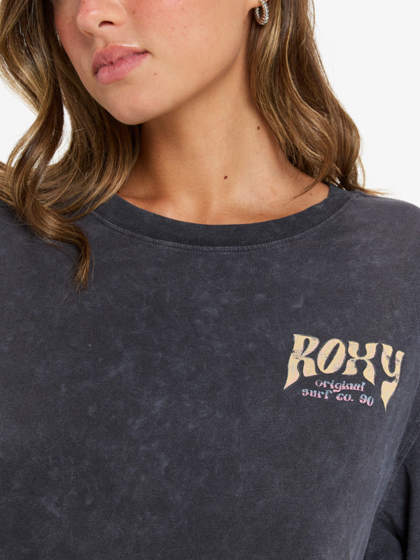 Load image into Gallery viewer, Roxy Women&#39;s Sunnyoversize Short Sleeve T-Shirt Phantom ERJZT05905-KTA0
