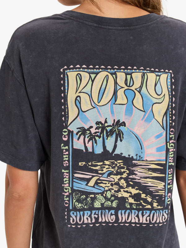 Load image into Gallery viewer, Roxy Women&#39;s Sunnyoversize Short Sleeve T-Shirt Phantom ERJZT05905-KTA0

