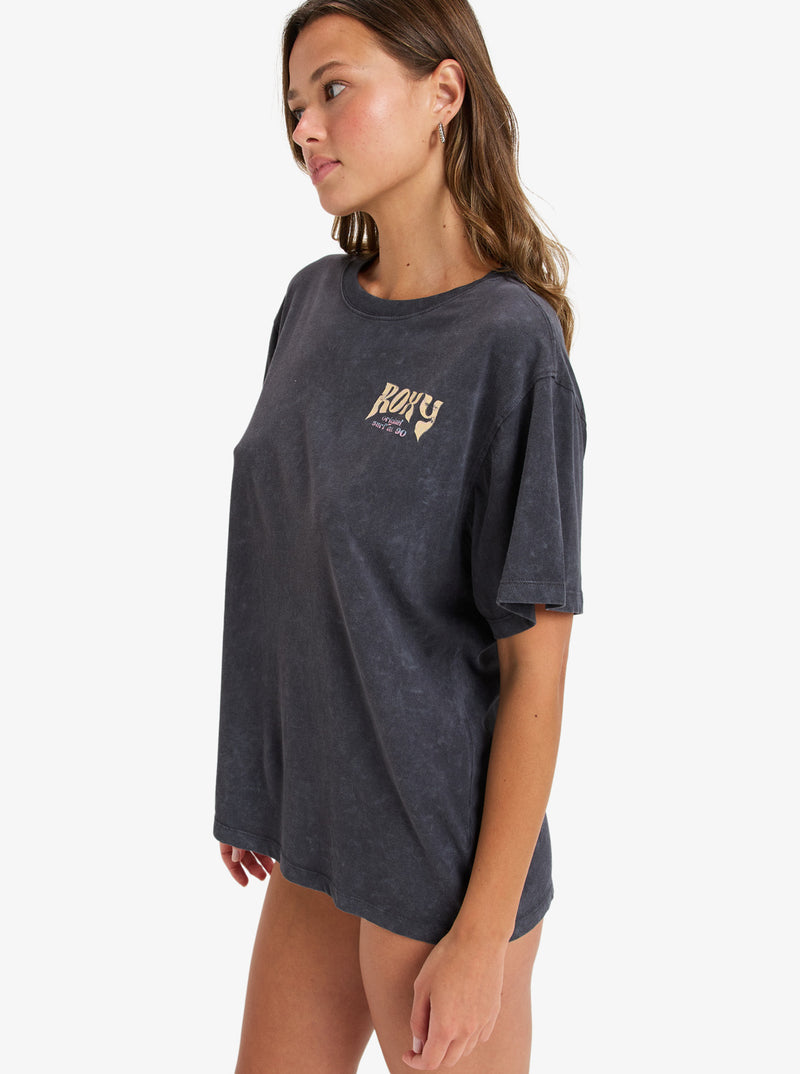 Load image into Gallery viewer, Roxy Women&#39;s Sunnyoversize Short Sleeve T-Shirt Phantom ERJZT05905-KTA0
