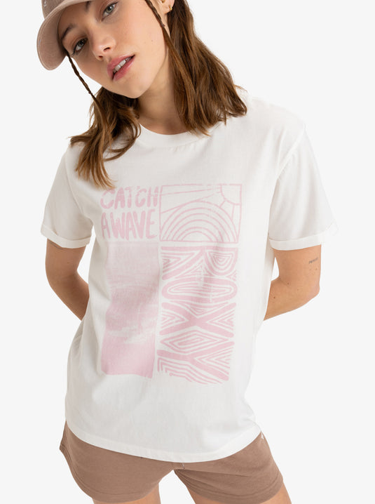 Roxy Women's Oceanregular Poster Short Sleeve T-Shirt Egret ERJZT05911-WBS0