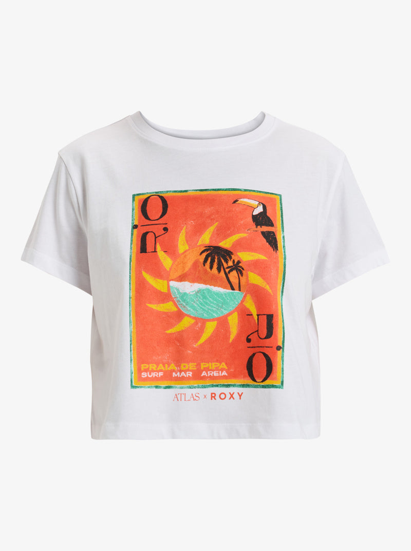 Load image into Gallery viewer, Roxy Women&#39;s Atlas Short Sleeves T-Shirt Bright White Trio ERJZT05921-WBB4
