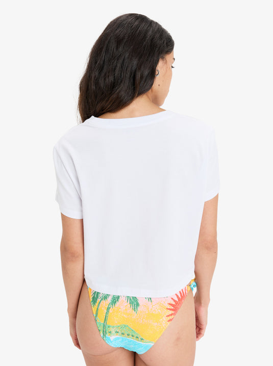 Roxy Women's Atlas Short Sleeves T-Shirt Bright White Byron Bay ERJZT05921-WBB3