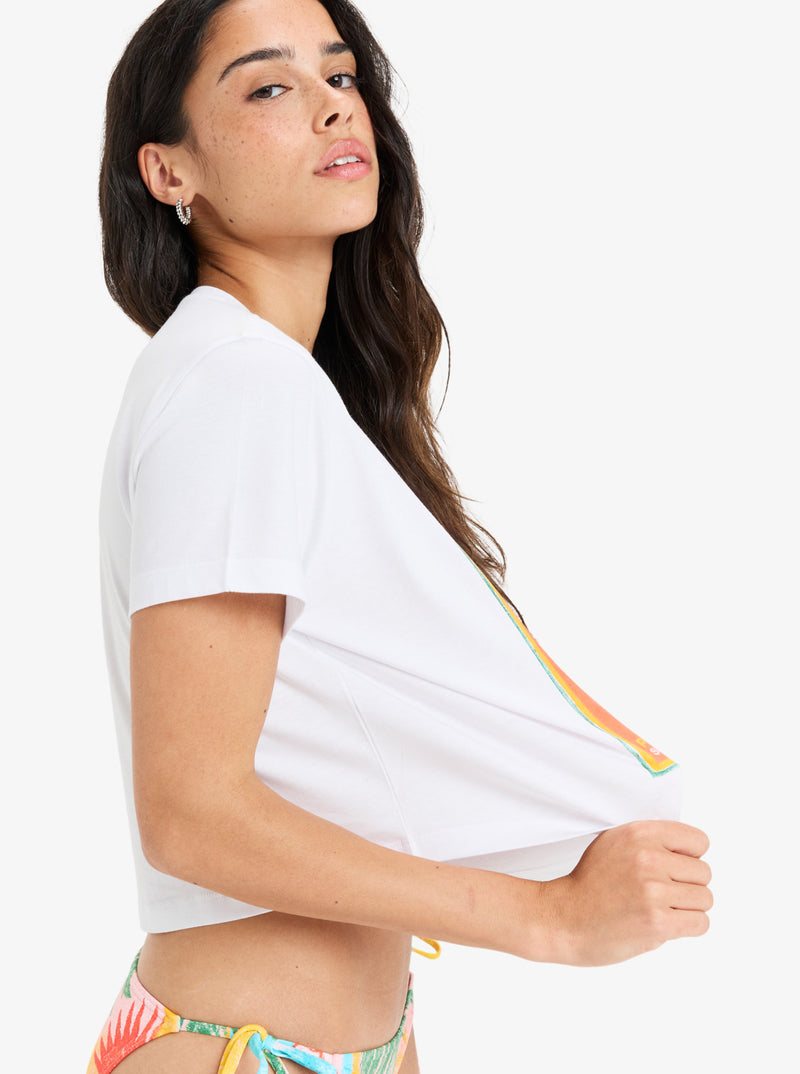 Load image into Gallery viewer, Roxy Women&#39;s Atlas Short Sleeves T-Shirt Bright White Trio ERJZT05921-WBB4
