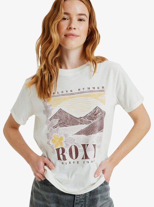 Roxy Women's Oceanregular Poster Short Sleeve T-Shirt Egret ERJZT06017_WBS0