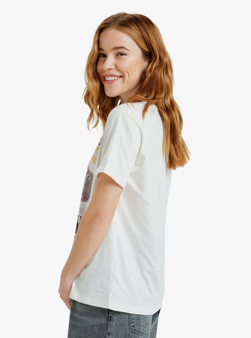 Load image into Gallery viewer, Roxy Women&#39;s Oceanregular Poster Short Sleeve T-Shirt Egret ERJZT06017_WBS0
