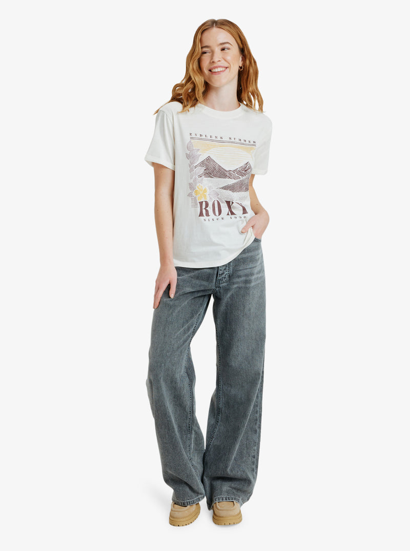 Load image into Gallery viewer, Roxy Women&#39;s Oceanregular Poster Short Sleeve T-Shirt Egret ERJZT06017_WBS0
