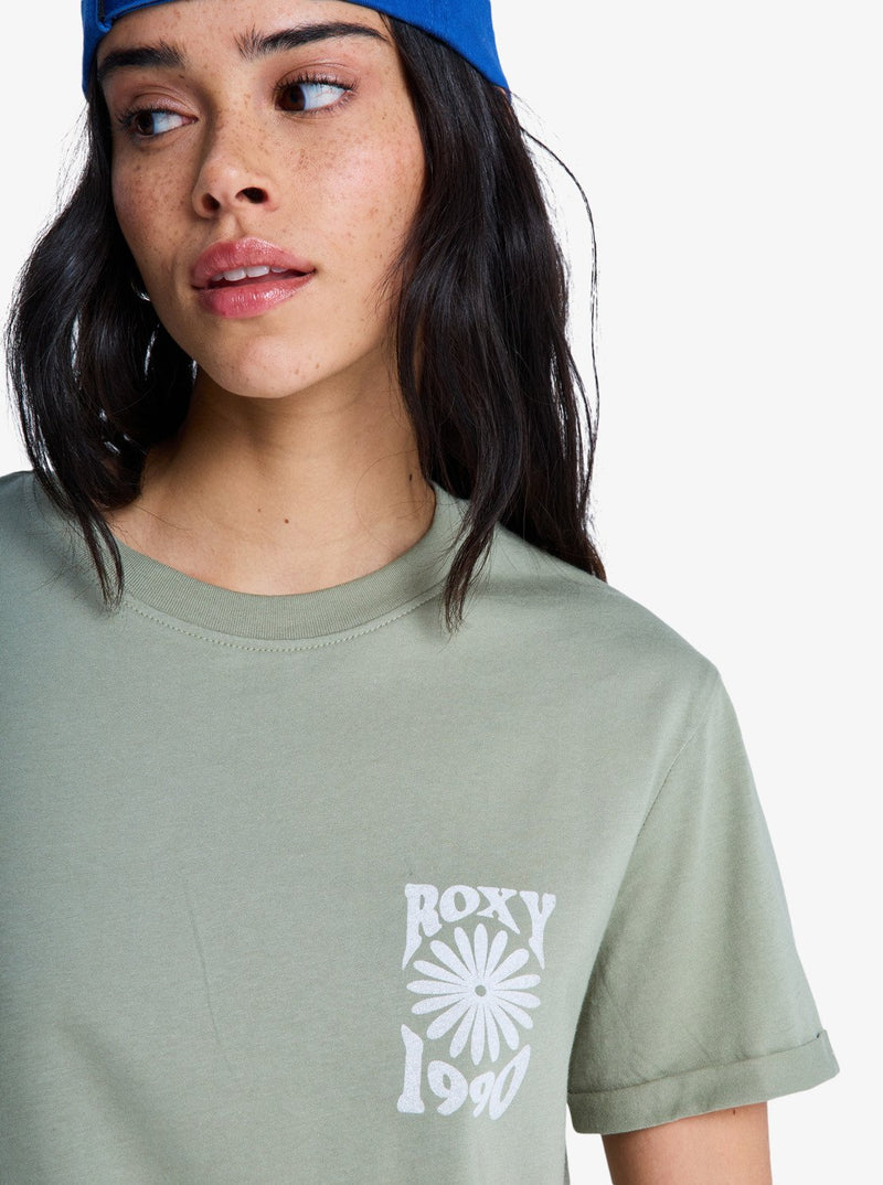Load image into Gallery viewer, Roxy Women's Oceanregular Short Sleeve T-Shirt Oil Green ERJZT06110-GLD0
