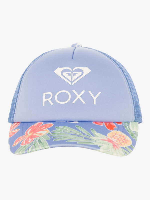 Load image into Gallery viewer, Roxy Kids&#39; Sweet Emotions Trucker Cap Grapemist Tropical Par Tay ERLHA03175_PJB6
