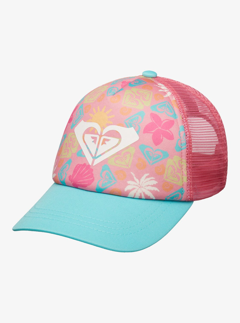 Load image into Gallery viewer, Roxy Kids' Sweet Emotions Trucker Cap Plumeria Hippie Hour Diagonal ERLHA03175-XMGN
