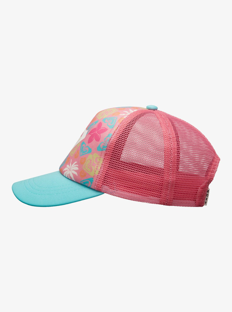 Load image into Gallery viewer, Roxy Kids' Sweet Emotions Trucker Cap Plumeria Hippie Hour Diagonal ERLHA03175-XMGN
