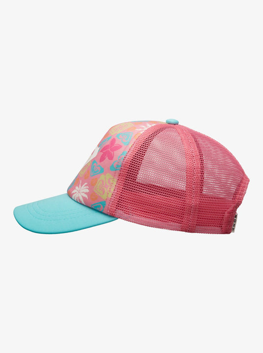 Roxy Kids' Sweet Emotions Trucker Cap Plumeria Hippie Hour Diagonal ERLHA03175-XMGN