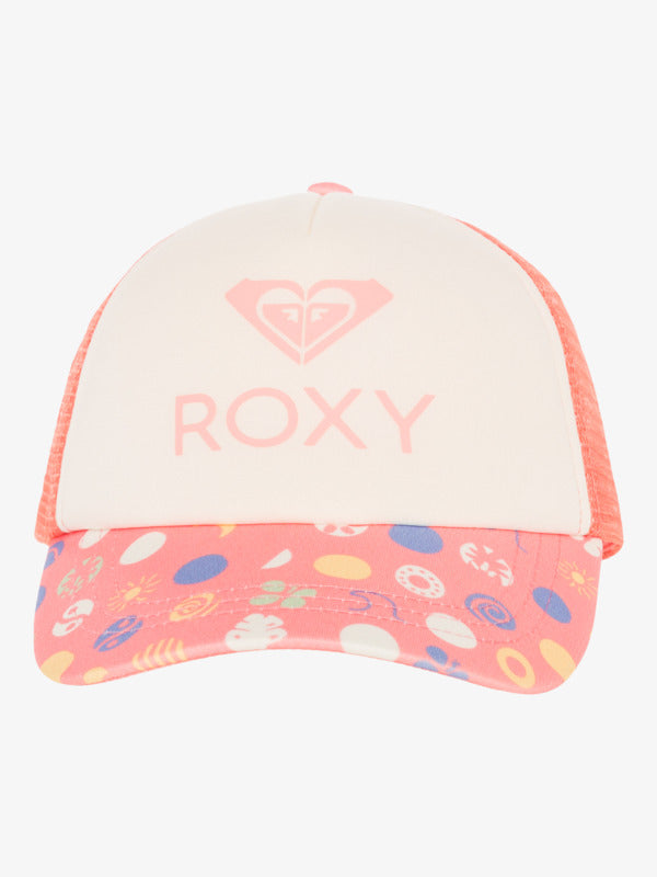 Load image into Gallery viewer, Roxy Kids&#39; Sweet Emotions Trucker Cap Plumeria Roxy Dots ERLHA03175_XMGW
