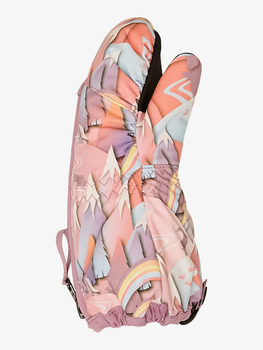 Roxy Kids' Snow Up Mittens Snow Gloves Coral Chic Papercut ERLHN03013-NKN2