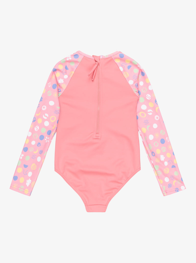 Load image into Gallery viewer, Roxy Kids&#39; Dot Long Sleeves One Piece Rashguard Plumeria Roxy Dots ERLWR03326_XMGW
