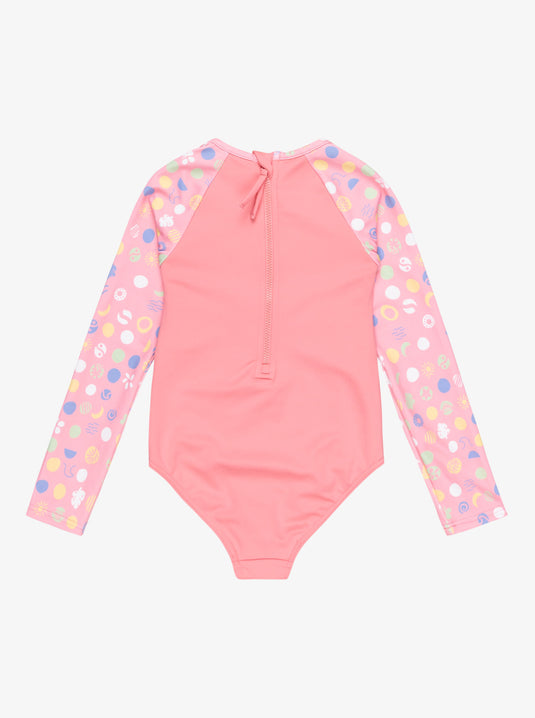 Roxy Kids' Dot Long Sleeves One Piece Rashguard Plumeria Roxy Dots ERLWR03326_XMGW
