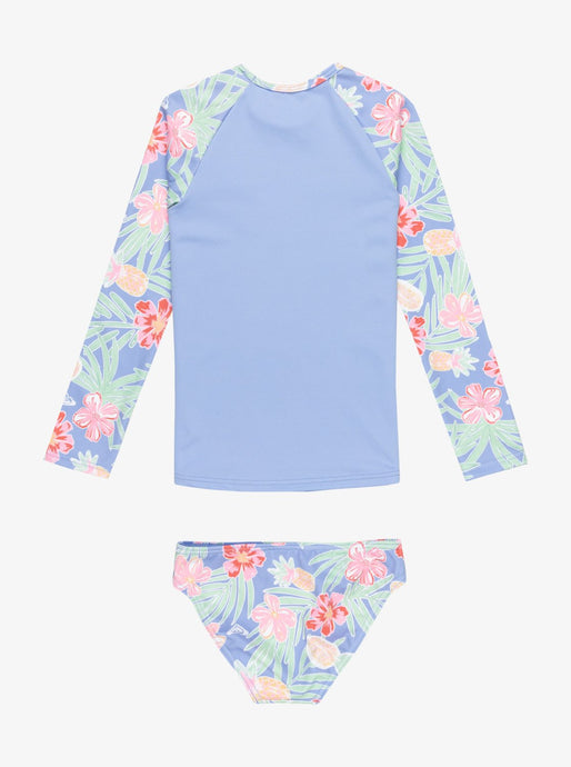 Roxy Kids' Tropical Story Long Sleeves Two Piece Rashguard Set Grapemist Tropical Par Tay ERLWR03330_PJB6
