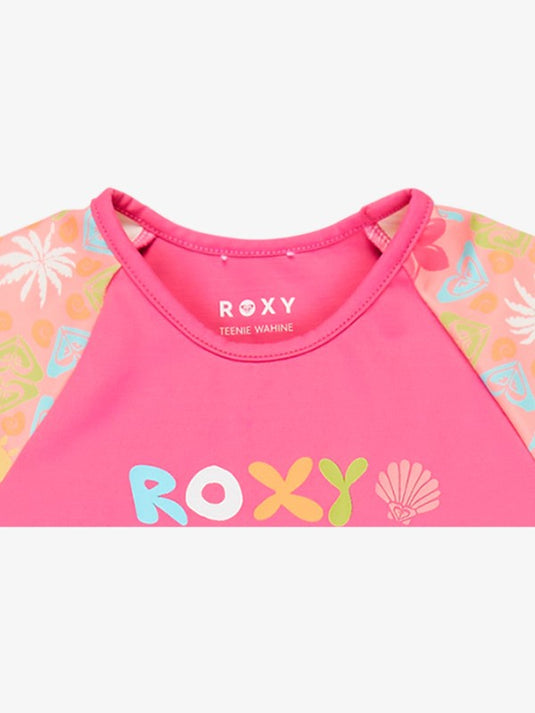 Roxy Kids' Check Rash Vest Bikini Set (2-7 Years) Plumeria Hippie Hour Diagonal ERLWR03357-XMGN