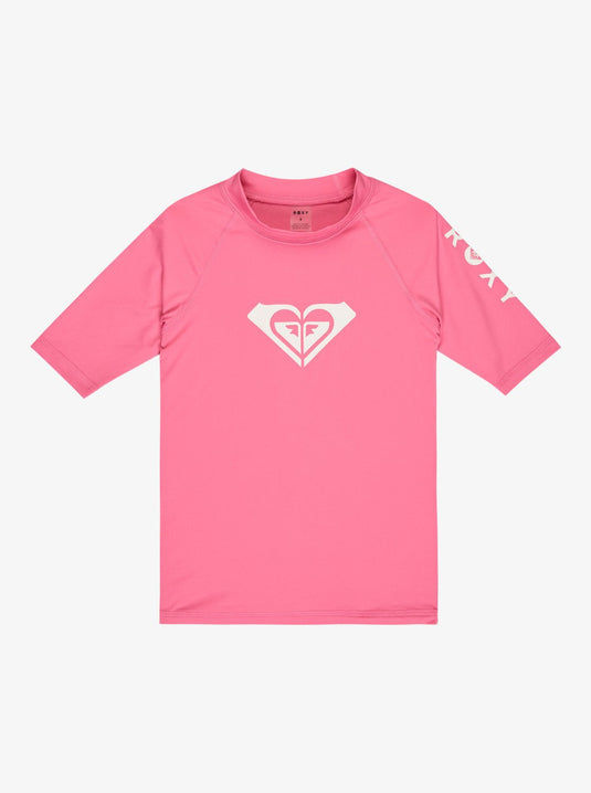 Roxy Kid's (2-7) Whole Hearted SS Rashguard Pink ERLWR03363-MLW0