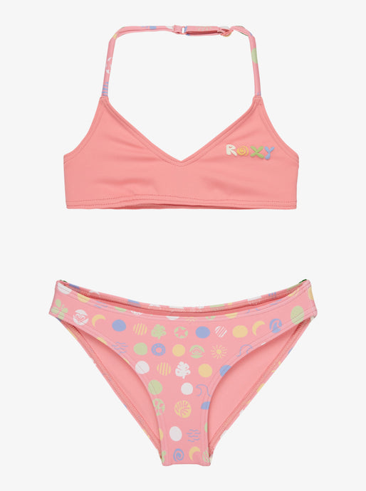 Roxy Girls' Roxy Dot Two Piece Swim Set Plumeria Roxy Dot ERLX203220_XMGW