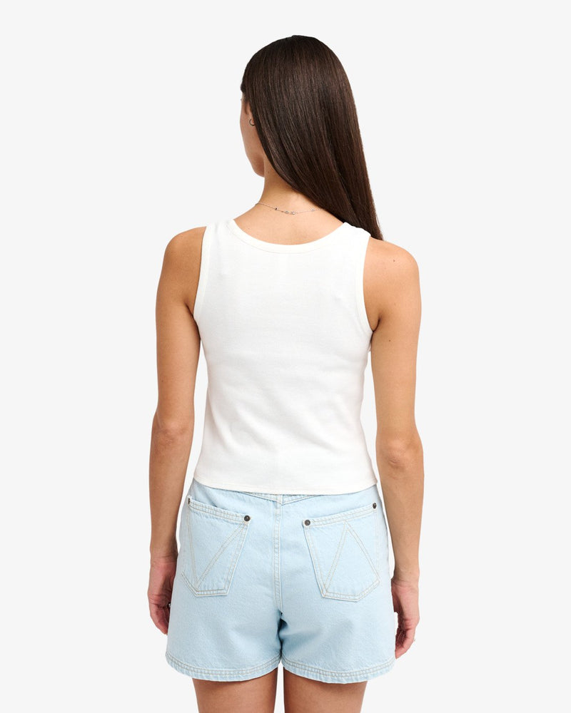 Load image into Gallery viewer, RVCA Women's Antonia Figueiredo Bird Logo Tank Top Cloud Dancer EVJKT03001-WBP0
