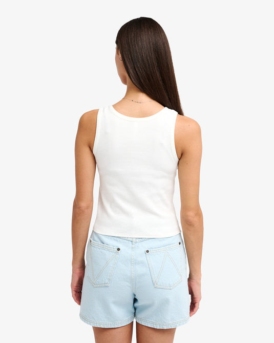 RVCA Women's Antonia Figueiredo Bird Logo Tank Top Cloud Dancer EVJKT03001-WBP0