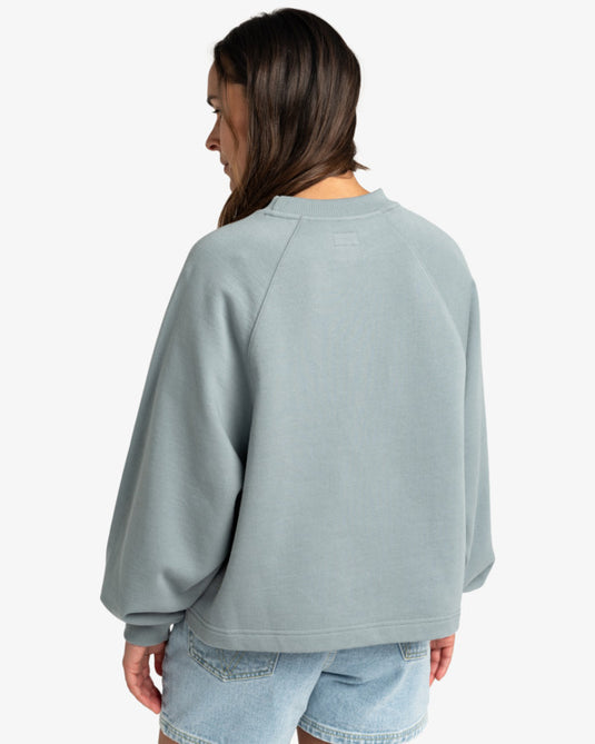 RVCA Women's Keep Growing Pullover Sweatshirt Lead EVJSF00106-SLK0