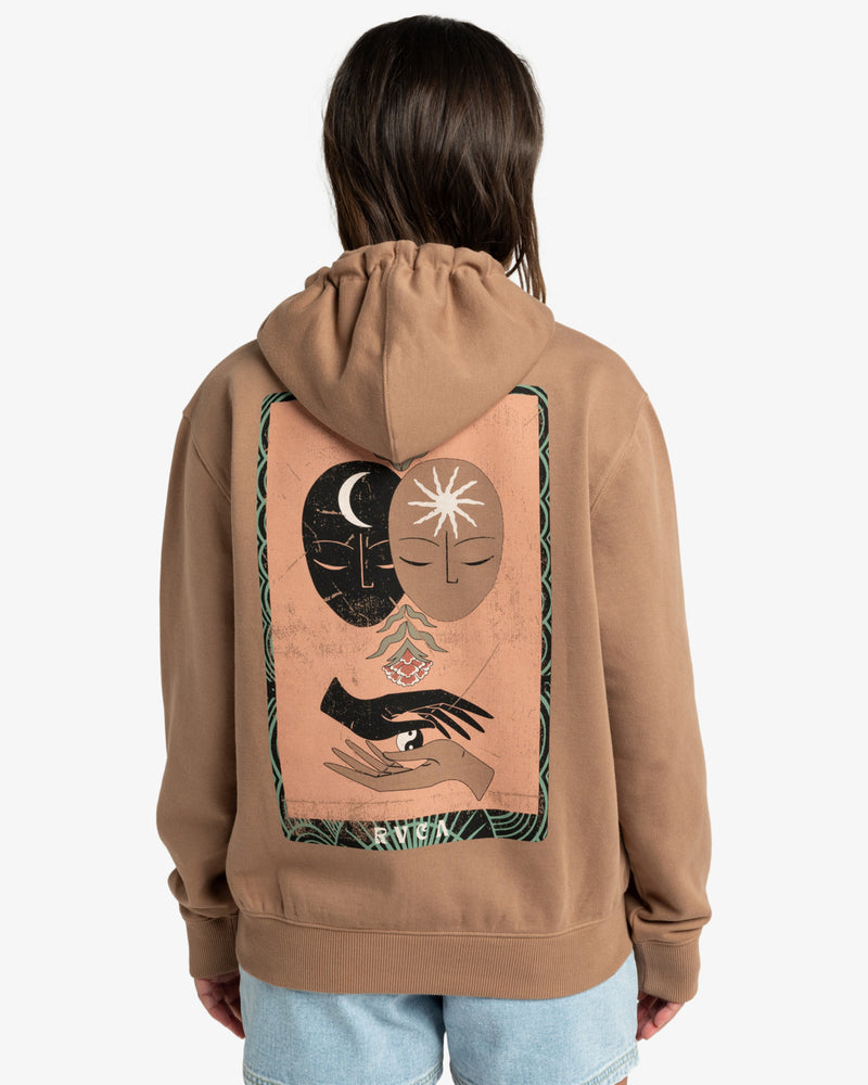 Load image into Gallery viewer, RVCA Women&#39;s Moon And Stars Pullover Hoodie Sonora Brown EVJSF00108-CME0
