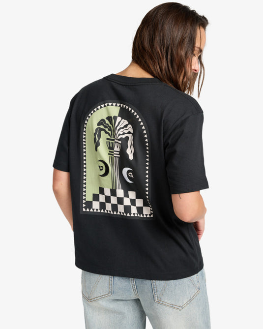 RVCA Women's Column Short Sleeve T-Shirt Black EVJZT00160-BLK
