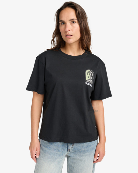 RVCA Women's Column Short Sleeve T-Shirt Black EVJZT00160-BLK