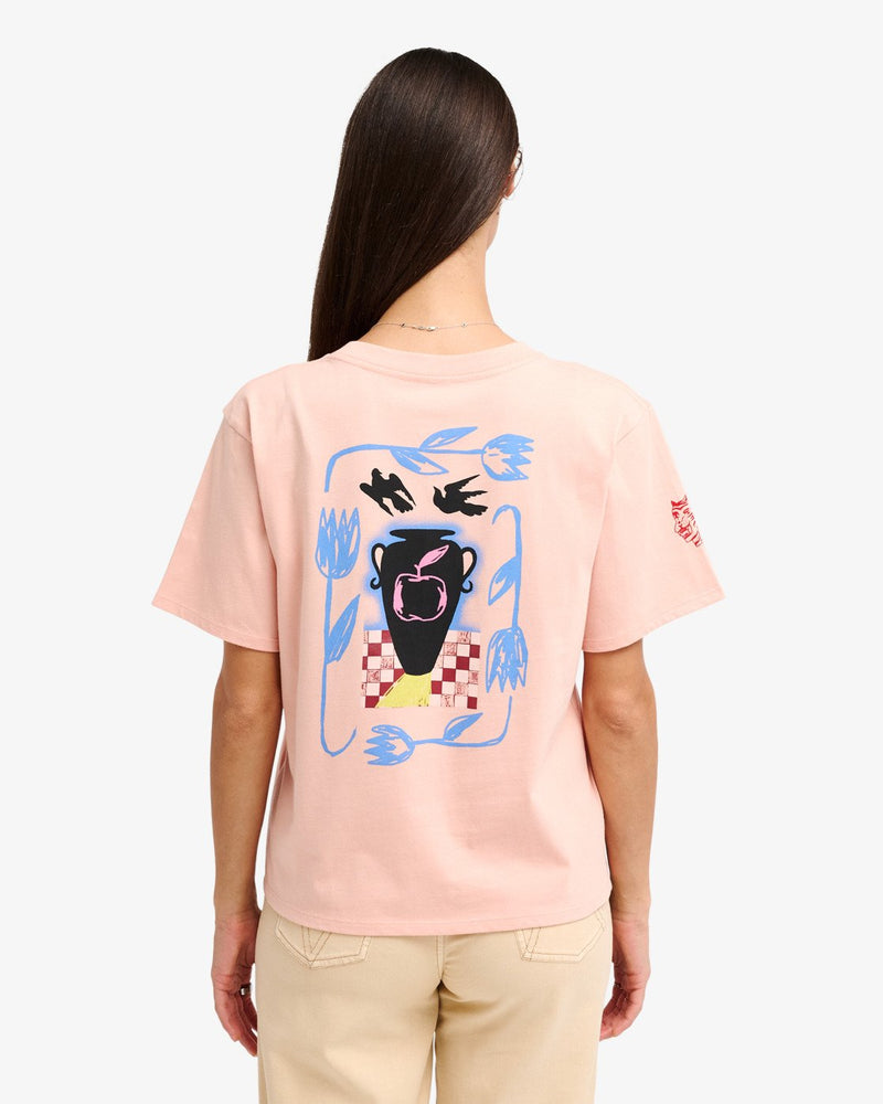 Load image into Gallery viewer, RVCA Women's Love Birds Easy T-shirt Dusty Pink EVJZT00168-MFW0
