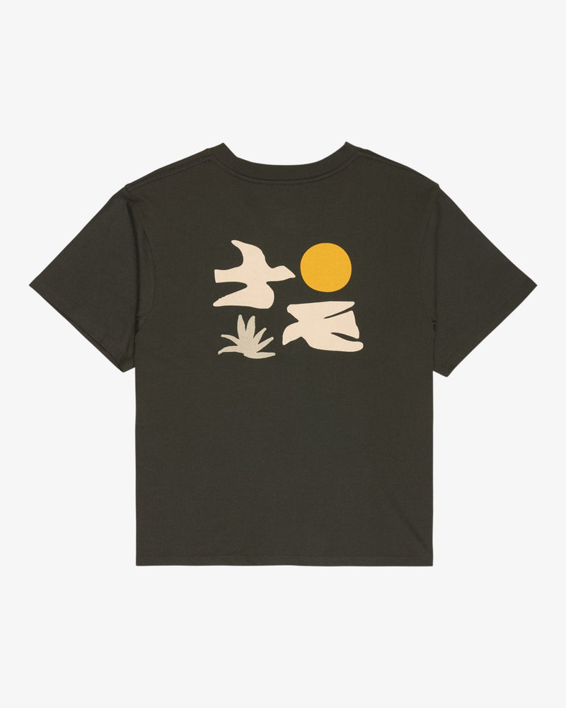 Load image into Gallery viewer, RVCA Women's Coastal Flight T-shirt Pirate Black EVJZT00176-PTK
