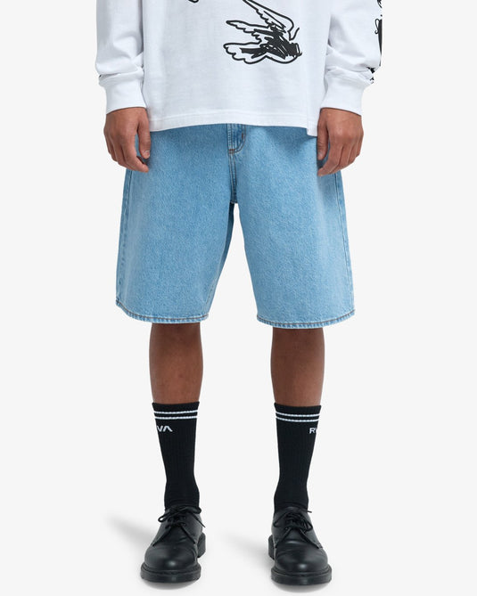 RVCA Men's Skate Denim Shorts Bleach Wash EVYDS03000-BEJW