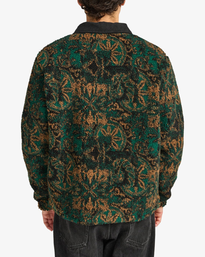 Load image into Gallery viewer, RVCA Men's Walker Sherpa Fleece Top Hunter Green Paisley EVYFT00107-GSV6
