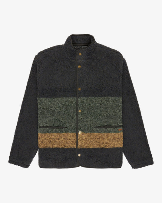 RVCA Westwood Snap Fleece Jacket Moody Blue EVYFT00108-MDY