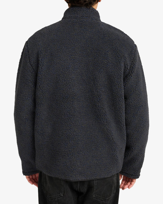 RVCA Westwood Snap Fleece Jacket Moody Blue EVYFT00108-MDY