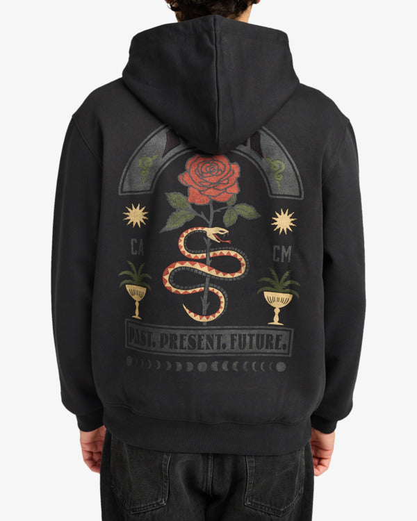 Load image into Gallery viewer, RVCA Men&#39;s Roses Poster Hoodie Black EVYSF00135-BLK
