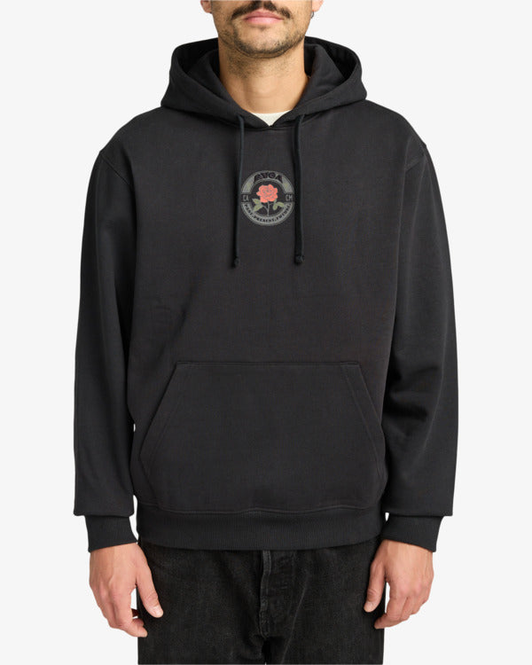 Load image into Gallery viewer, RVCA Men&#39;s Roses Poster Hoodie Black EVYSF00135-BLK
