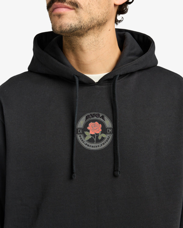 Load image into Gallery viewer, RVCA Men&#39;s Roses Poster Hoodie Black EVYSF00135-BLK
