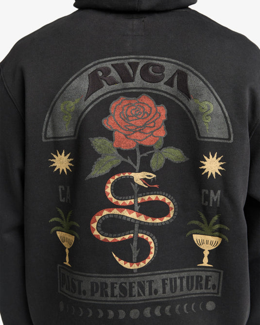 RVCA Men's Roses Poster Hoodie Black EVYSF00135-BLK