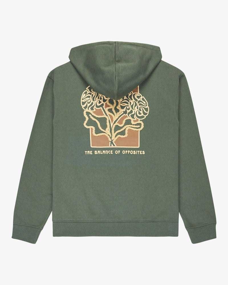 Load image into Gallery viewer, RVCA Men&#39;s Flower Balance Hoodie Balsam Green EVYSF00139-GNB0
