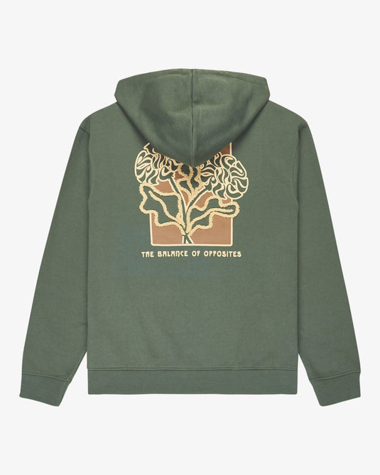 RVCA Men's Flower Balance Hoodie Balsam Green EVYSF00139-GNB0