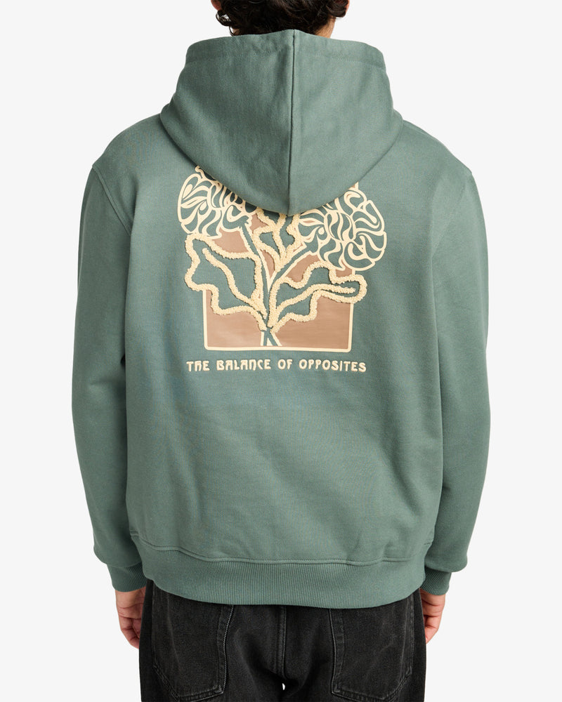 Load image into Gallery viewer, RVCA Men&#39;s Flower Balance Hoodie Balsam Green EVYSF00139-GNB0
