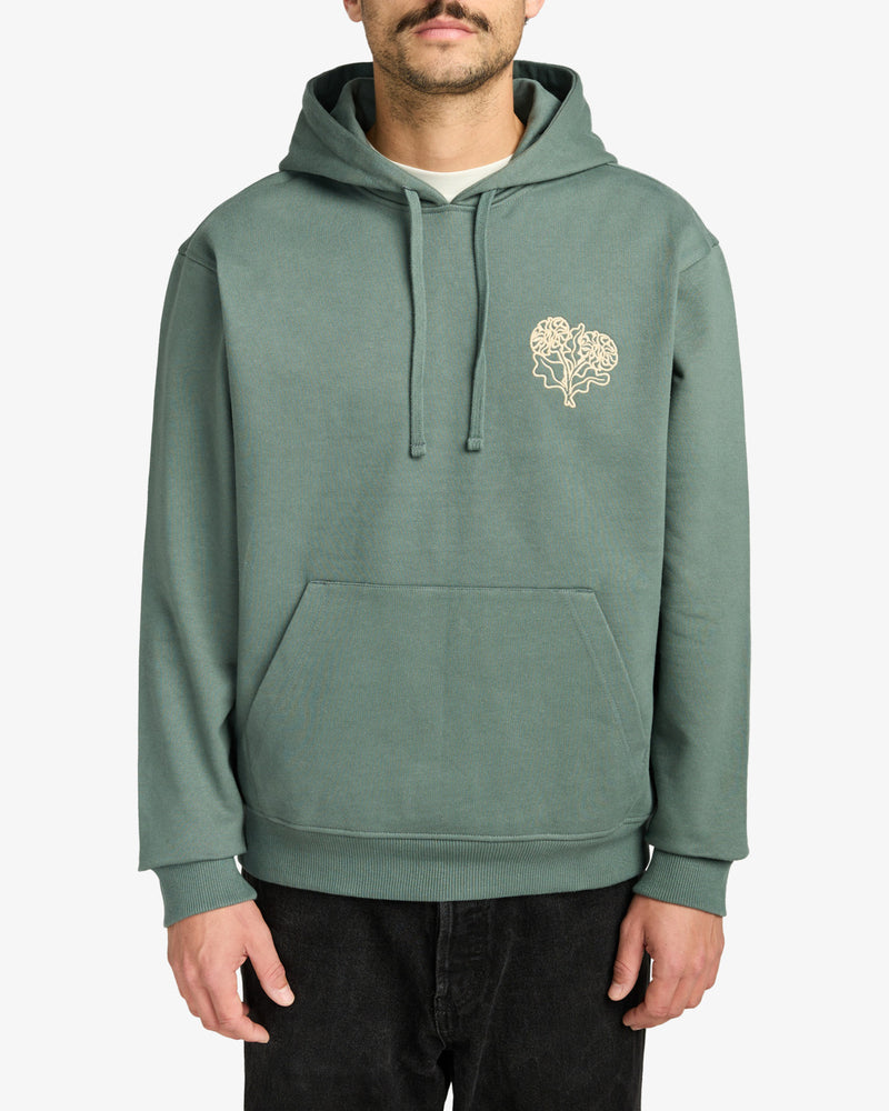 Load image into Gallery viewer, RVCA Men&#39;s Flower Balance Hoodie Balsam Green EVYSF00139-GNB0

