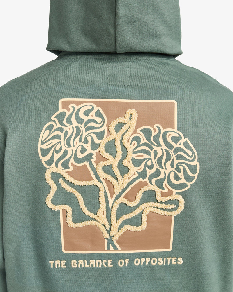 Load image into Gallery viewer, RVCA Men&#39;s Flower Balance Hoodie Balsam Green EVYSF00139-GNB0
