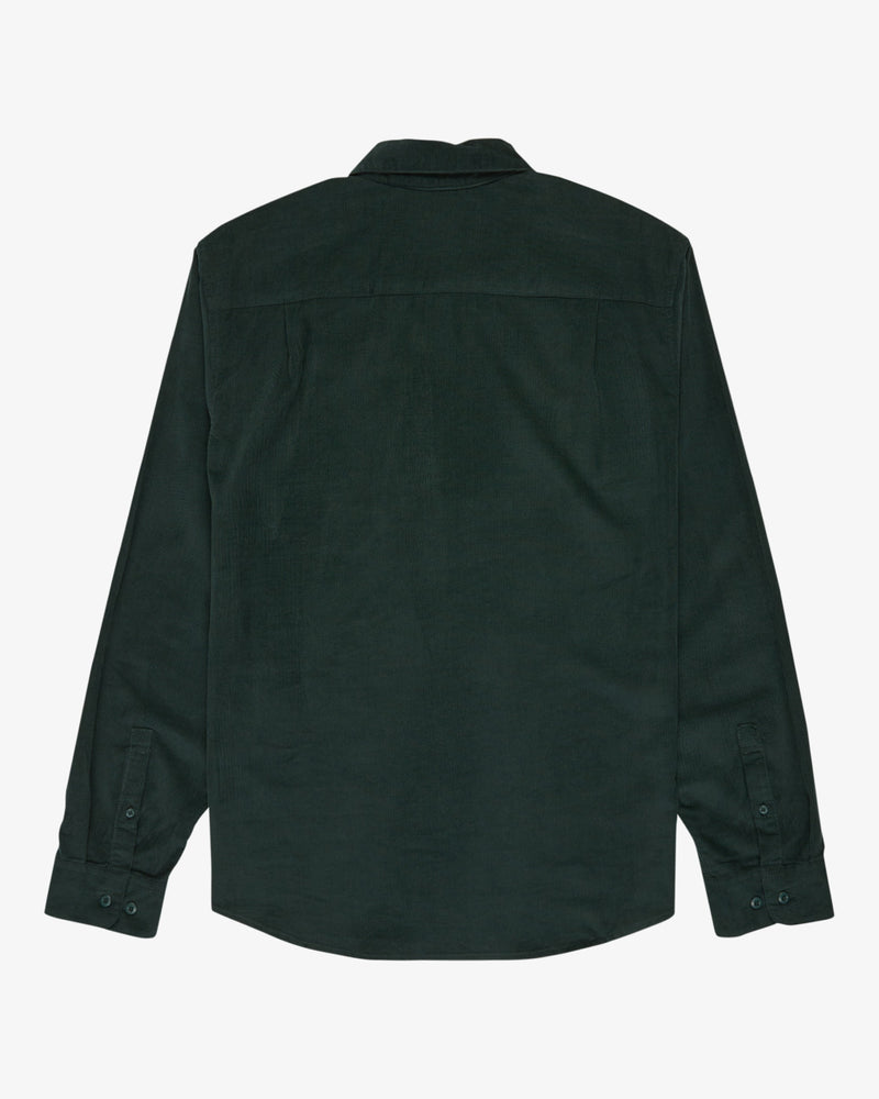 Load image into Gallery viewer, RVCA Men&#39;s Freeman Cord Long Sleeve Shirt Hunter Green EVYWT03001-DGN
