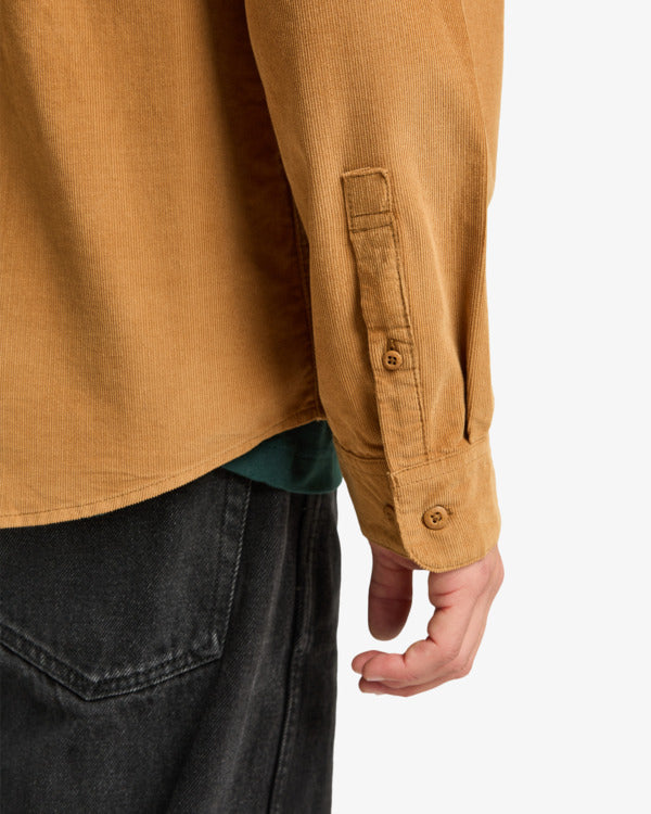 Load image into Gallery viewer, RVCA Men&#39;s Freeman Cord Long Sleeve Shirt Camel EVYWT03001-CAM
